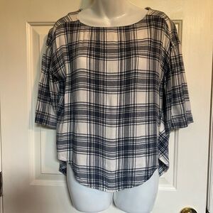 Calvin Klein Jeans women’s pullover plaid top sz xs